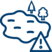 Icon von einem See mit einem Achtung-Zeichen unten rechts