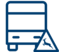 Icon von einem Wohnmobil mit einem Warnzeichen vor Wild