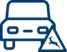 Icon von einem Auto mit Warnzeichen von Wild