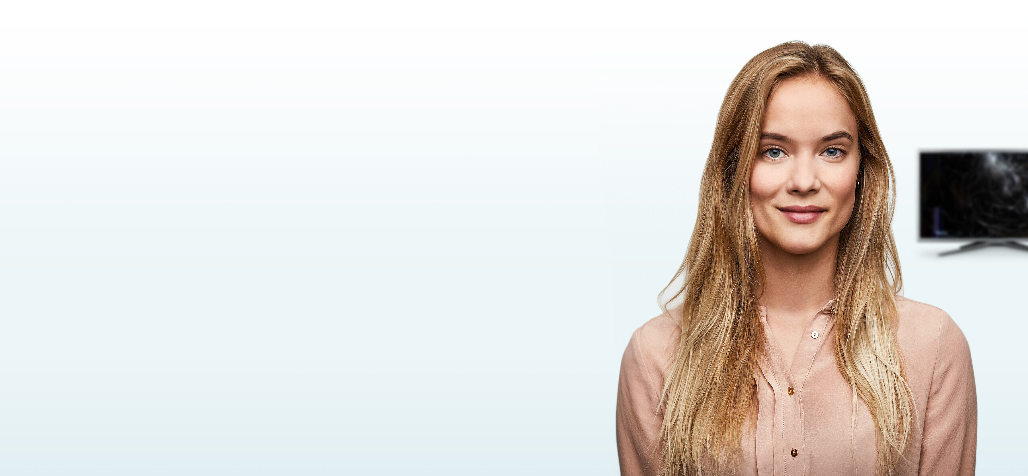 Portrait of businesswoman with long blond hair